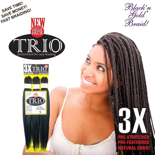 Black & Gold Trio Braiding Hair