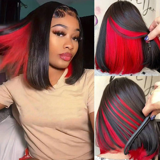 12 Inch Bob Wig Red Under